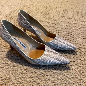Manolo Blahnik Snakeskin Heels size 37